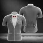 Tuxedo Grey And White Cycling Short Sleeve Jersey For Mens, Tuxedo Cycling Jerseys CZ0143