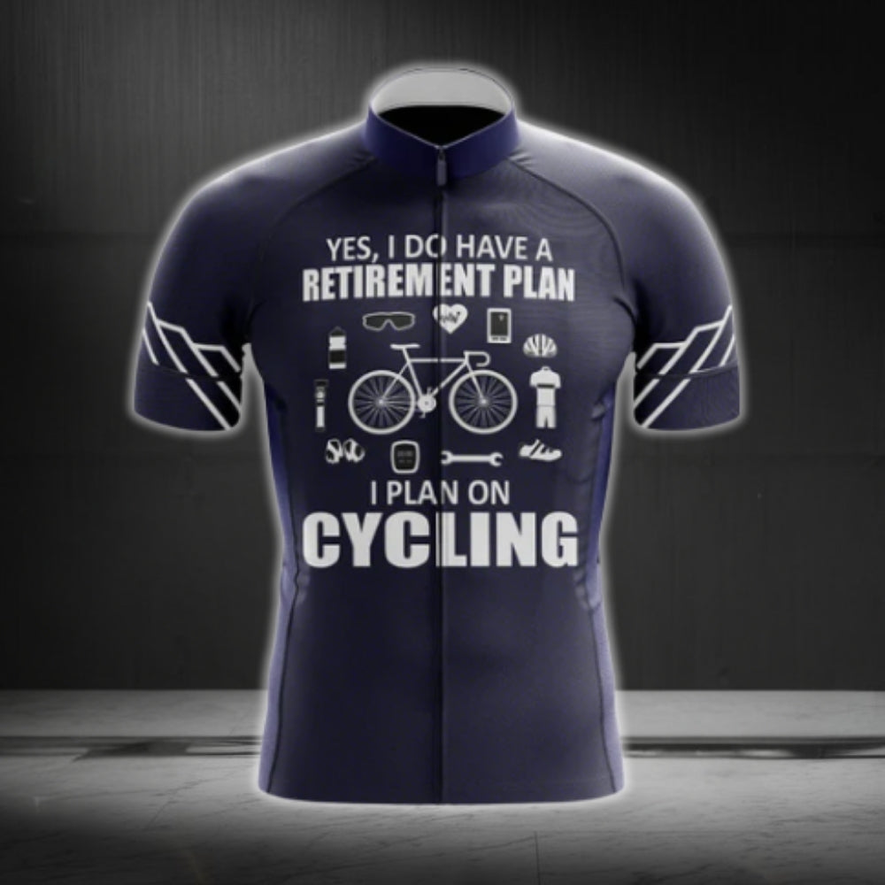 Yes I Do Have A Retirement Plan I Plan On Cycling Men's Short Sleeve Cycling Jersey, Funny Retired Cycling Jerseys CG0556