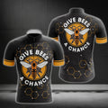 Give Bees A Chance Short Sleeve Cycling Jerseys For Men, Bee Lovers Eco Cycling Jerseys CG0207