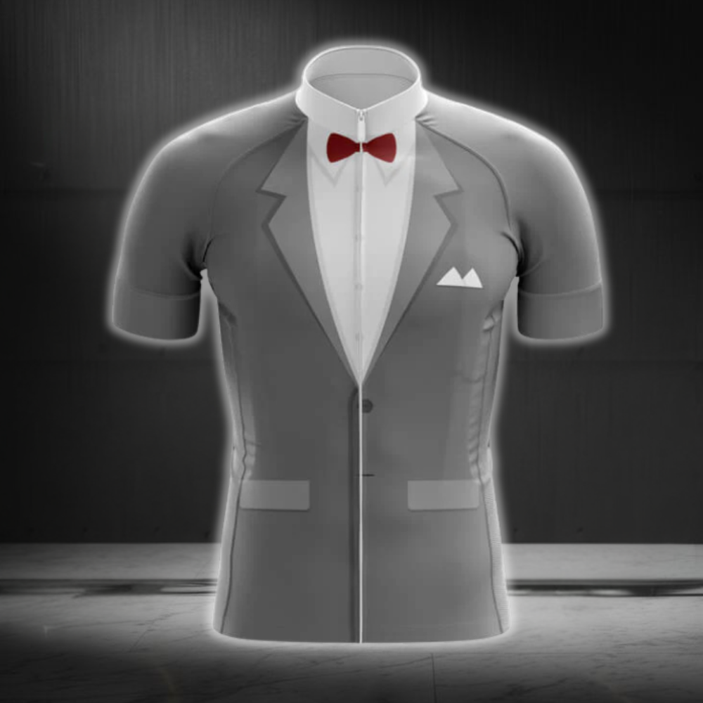 Tuxedo Grey And White Cycling Short Sleeve Jersey For Mens, Tuxedo Cycling Jerseys CZ0143