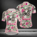Happy Bicycle Day Don't Slow Womens Pink Cycling Short Sleeve Jersey, Funny Cycle Jersey For Womens CE0017