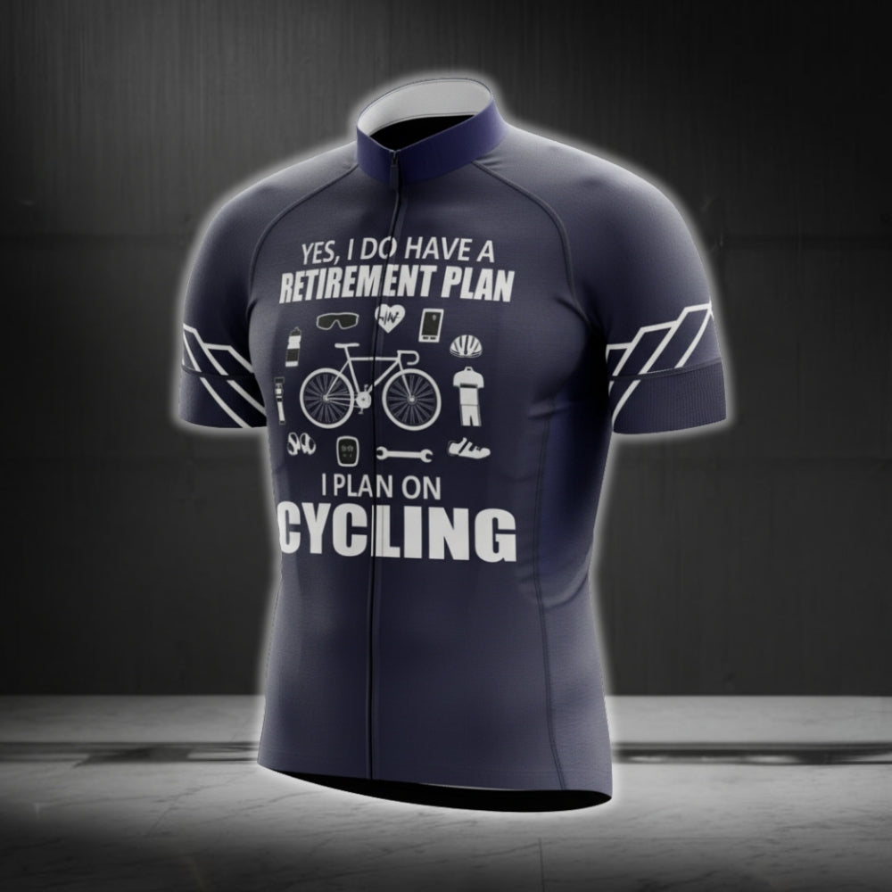 Yes I Do Have A Retirement Plan I Plan On Cycling Men's Short Sleeve Cycling Jersey, Funny Retired Cycling Jerseys CG0556