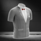 Tuxedo Grey And White Cycling Short Sleeve Jersey For Mens, Tuxedo Cycling Jerseys CZ0143