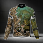 Custom Fishing Camo Cycling Long Sleeve Jersey For Men, Custom Fishing Cycling Jerseys CG0333