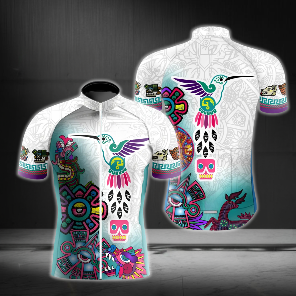 Aztec Mexico Cycling Short Sleeve Jersey For Mens, Mexico Cycling Jersey CZ0142