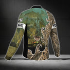 Custom Fishing Camo Cycling Long Sleeve Jersey For Men, Custom Fishing Cycling Jerseys CG0333