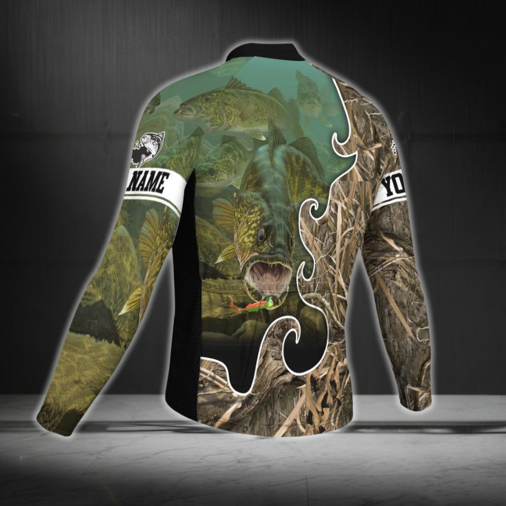Custom Fishing Camo Cycling Long Sleeve Jersey For Men, Custom Fishing Cycling Jerseys CG0333