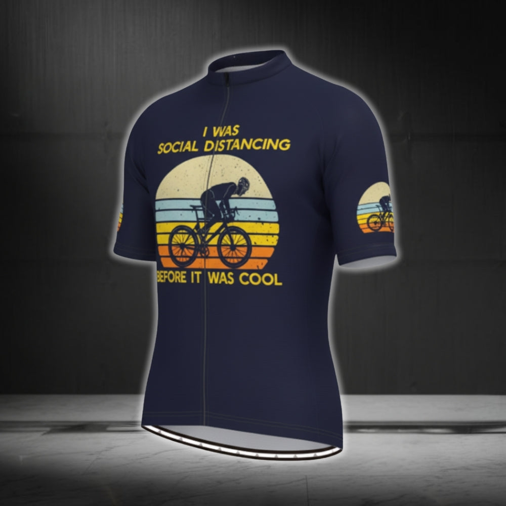 I Was Social Distancing Before It Was Cool Men's Short Sleeve Cycling Jersey, Funny Cycling Jerseys Mens CG0367