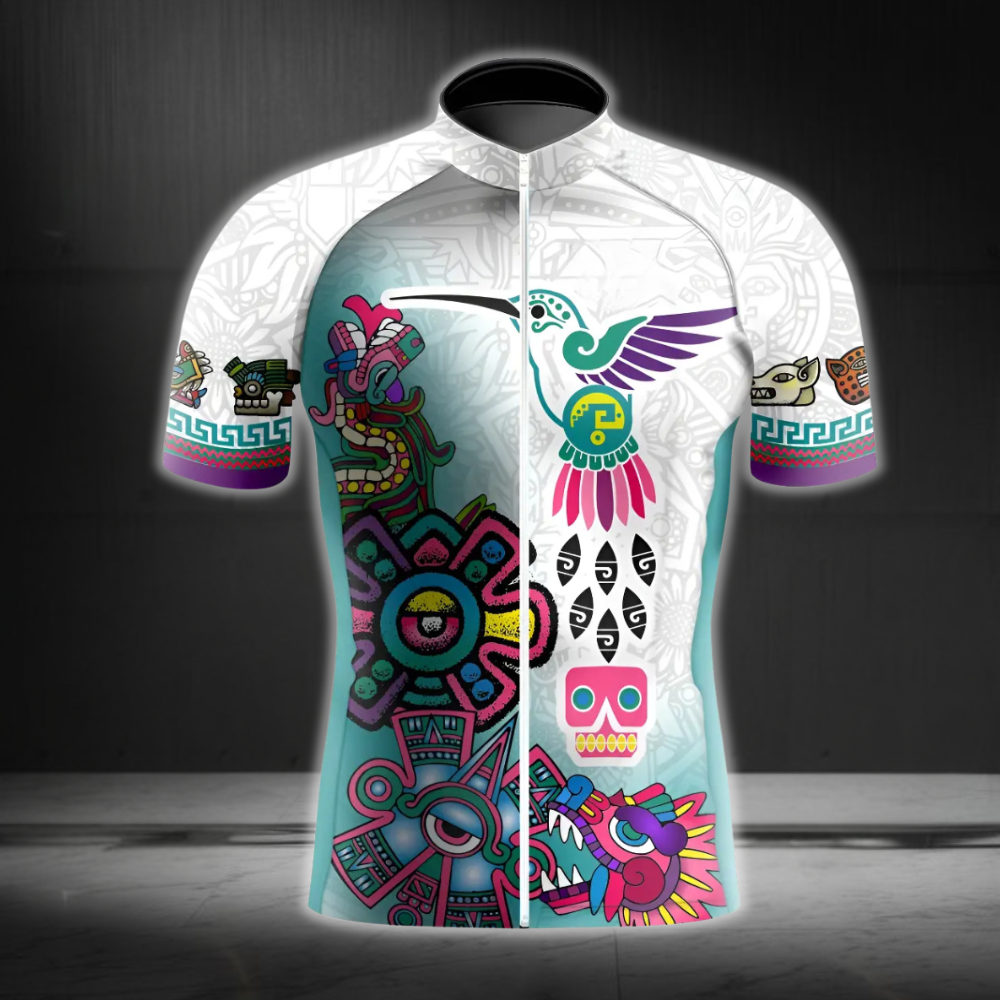 Aztec Mexico Cycling Short Sleeve Jersey For Mens, Mexico Cycling Jersey CZ0142