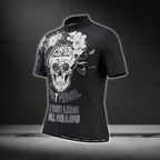 Free Your Mind Just Pedal And Your Legs Will Follow Mens Cycling Short Sleeve Jersey, Black Skull Cycling Jerseys CG0433