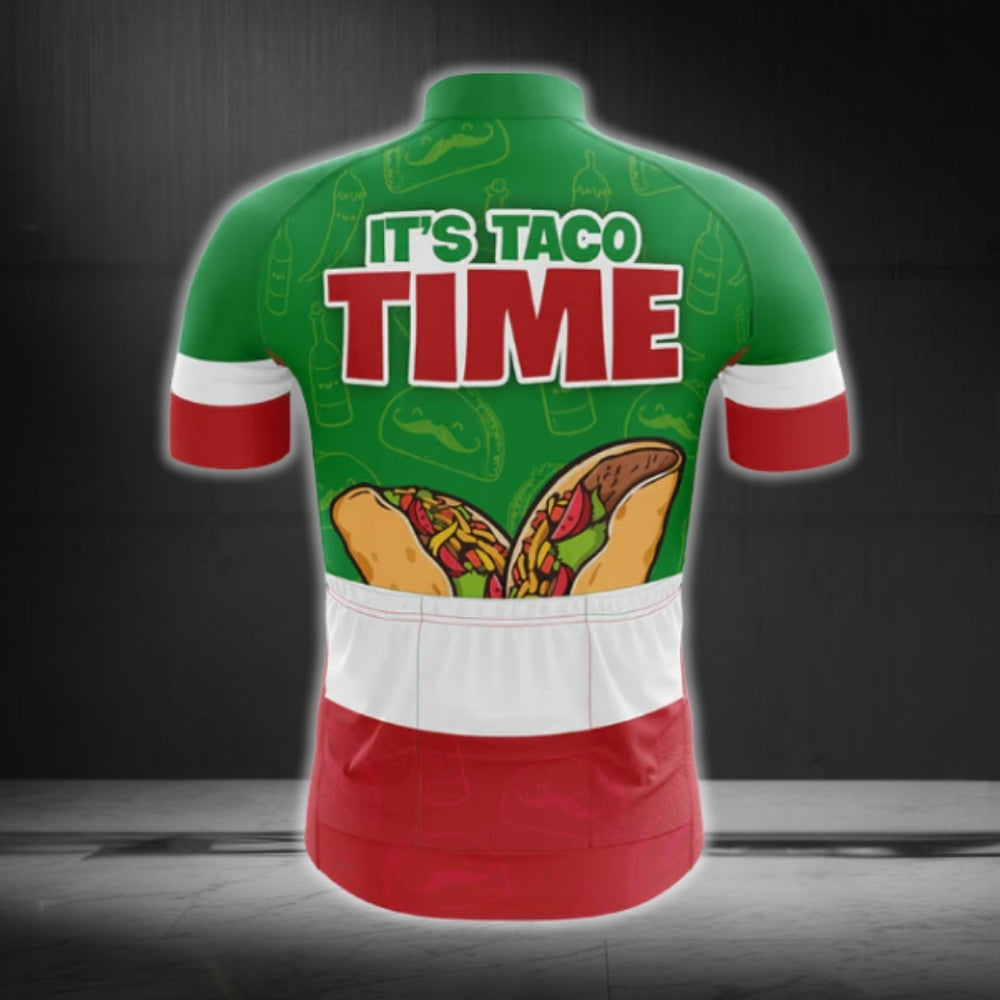 It's Taco Time Men's Funny Cycling Jersey, Taco Cycling Jerseys For Mexico Food Lovers CG0208