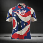 Ohio Flag Short Sleeve Men's Cycling Jersey, Ohio Cycling Jerseys CG0434