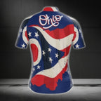 Ohio Flag Short Sleeve Men's Cycling Jersey, Ohio Cycling Jerseys CG0434
