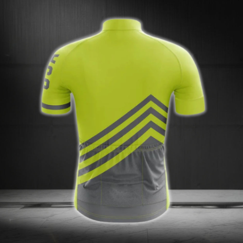 Green And Grey USA Flag Cycling Short Sleeve Men's Jersey, Patriotic Cycling Jerseys CG0558