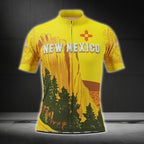 Men's New Mexico Yellow Short Sleeve Cycling Jersey, New Mexico State Cycling Jerseys CG0435