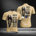 When Nothing Goes Right Go Cycle Men's Short Sleeve Cycling Jersey, Khaki Cycling Jersey For Men CZ0146