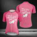 Yes I'm A Cat Person Women's Pink Cycling Short Sleeve Jersey, Cat Cycling Jersey For Ladies CE0020