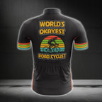World's Okayest Road Cyclist Cycling Short Sleeve Jersey For Mens, Men's Funny Cycling Jerseys CG0210