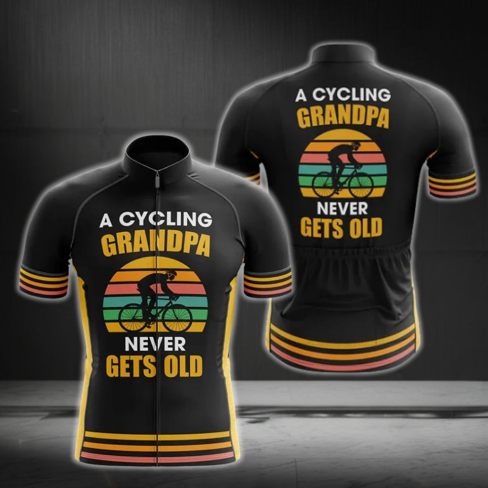 Cycling Grandpa Never Get Old Short Sleeve Cycling Jersey, Cycling Jerseys For Grandpa CG0128