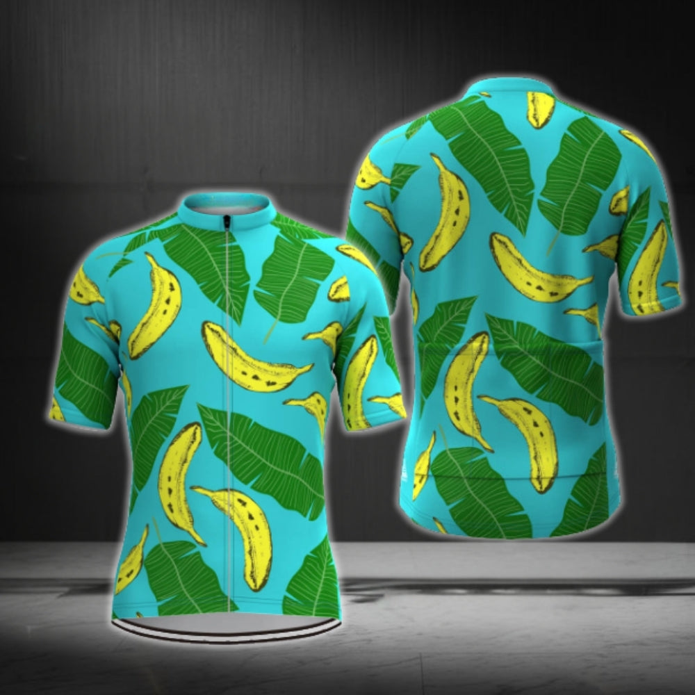 Tropical Banana Cycling Short Sleeve Jersey Men, Banana Cycling Jerseys CG0368