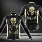 Ride Or Die Skull Cycling Long Sleeve Mens Jersey, Skull Cycling Jersey CG0729