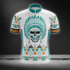 Skull Tribal Native Cycling Short Sleeve Jersey For Men, Skull Cycling Jersey CG0841