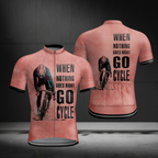 When Nothing Goes Right Go Cycle Men's Short Sleeve Cycling Jersey, Khaki Cycling Jersey For Men CZ0146
