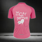 Yes I'm A Cat Person Women's Pink Cycling Short Sleeve Jersey, Cat Cycling Jersey For Ladies CE0020