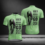 When Nothing Goes Right Go Cycle Men's Short Sleeve Cycling Jersey, Khaki Cycling Jersey For Men CZ0146