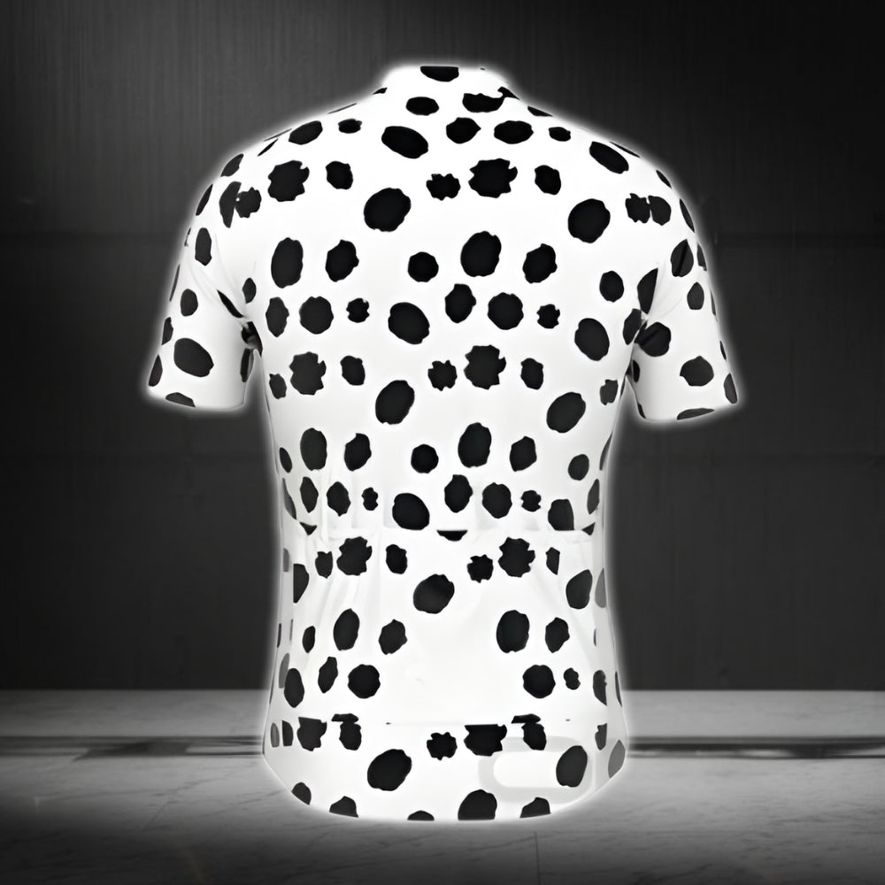 Dalmatian Dog Short Sleeve Cycling Jersey For Men, Dalmatian Dog Lovers Cycling Jerseys CG0436