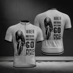 When Nothing Goes Right Go Cycle Men's Short Sleeve Cycling Jersey, Khaki Cycling Jersey For Men CZ0146