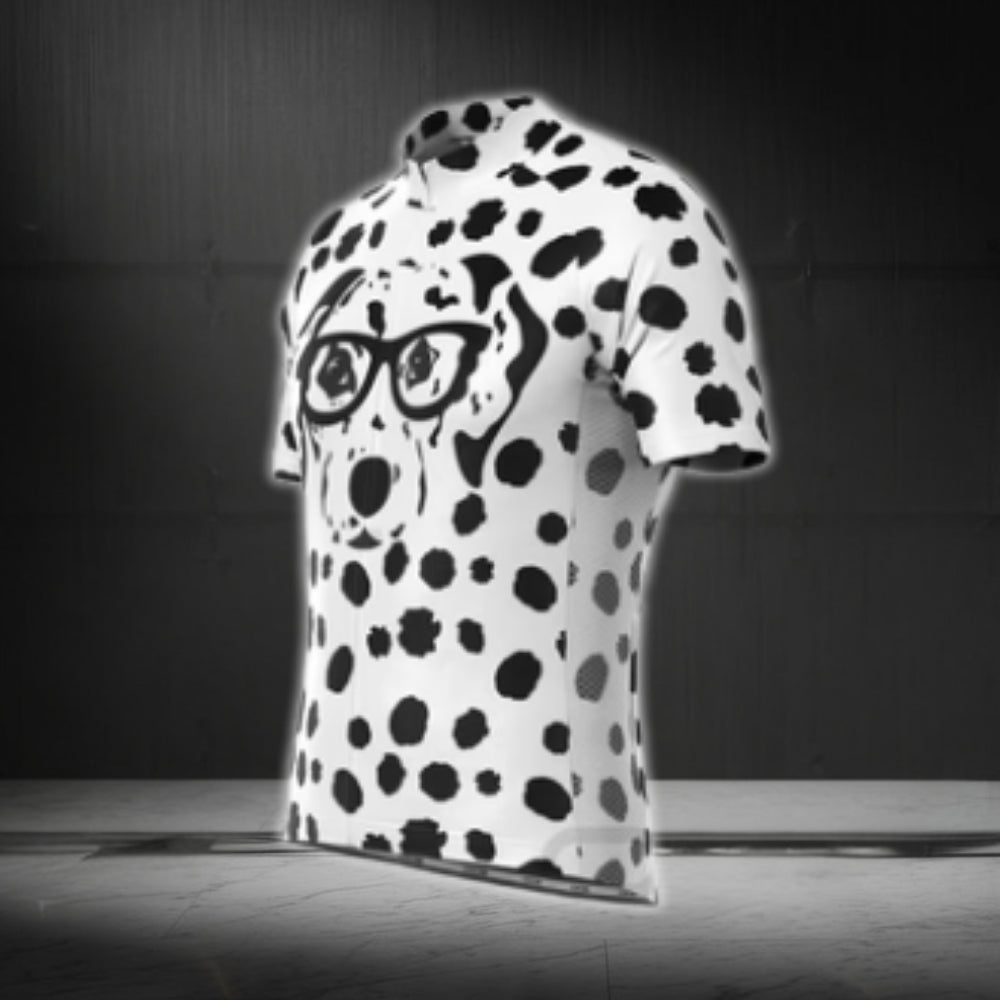 Dalmatian Dog Short Sleeve Cycling Jersey For Men, Dalmatian Dog Lovers Cycling Jerseys CG0436