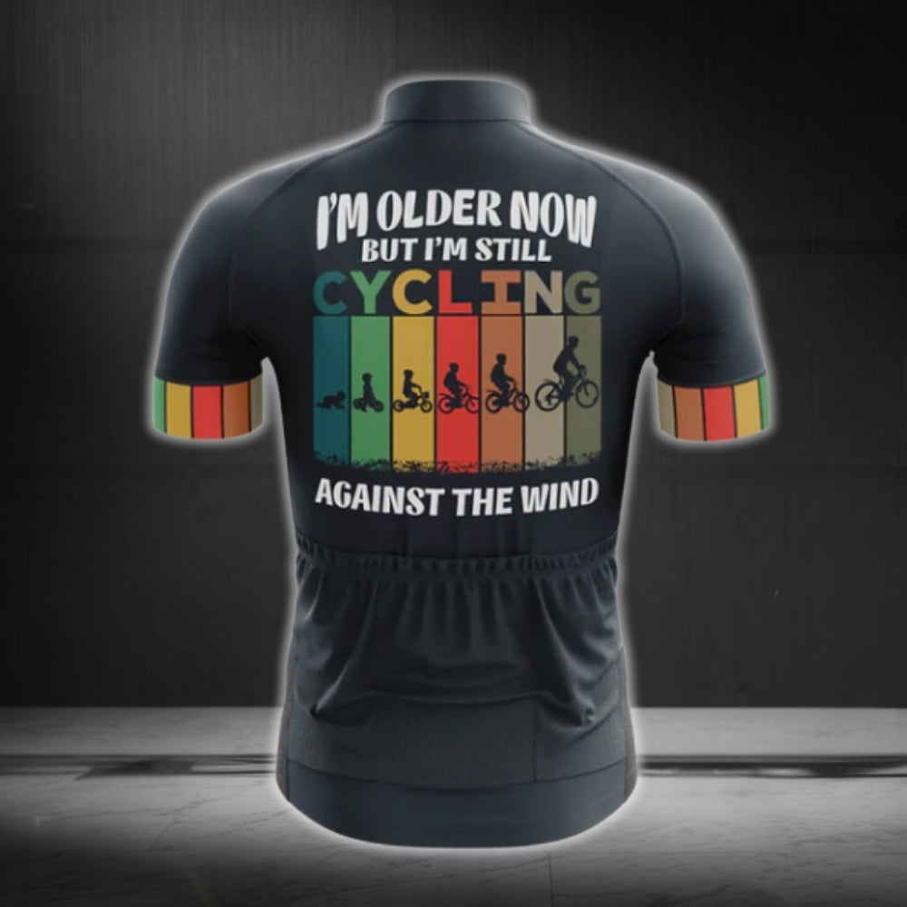 I'm Older Now But I'm Still Cycling Against The Wind Short Sleeve Cycling Jerseys For Men, Funny Cycling Jerseys CG0211