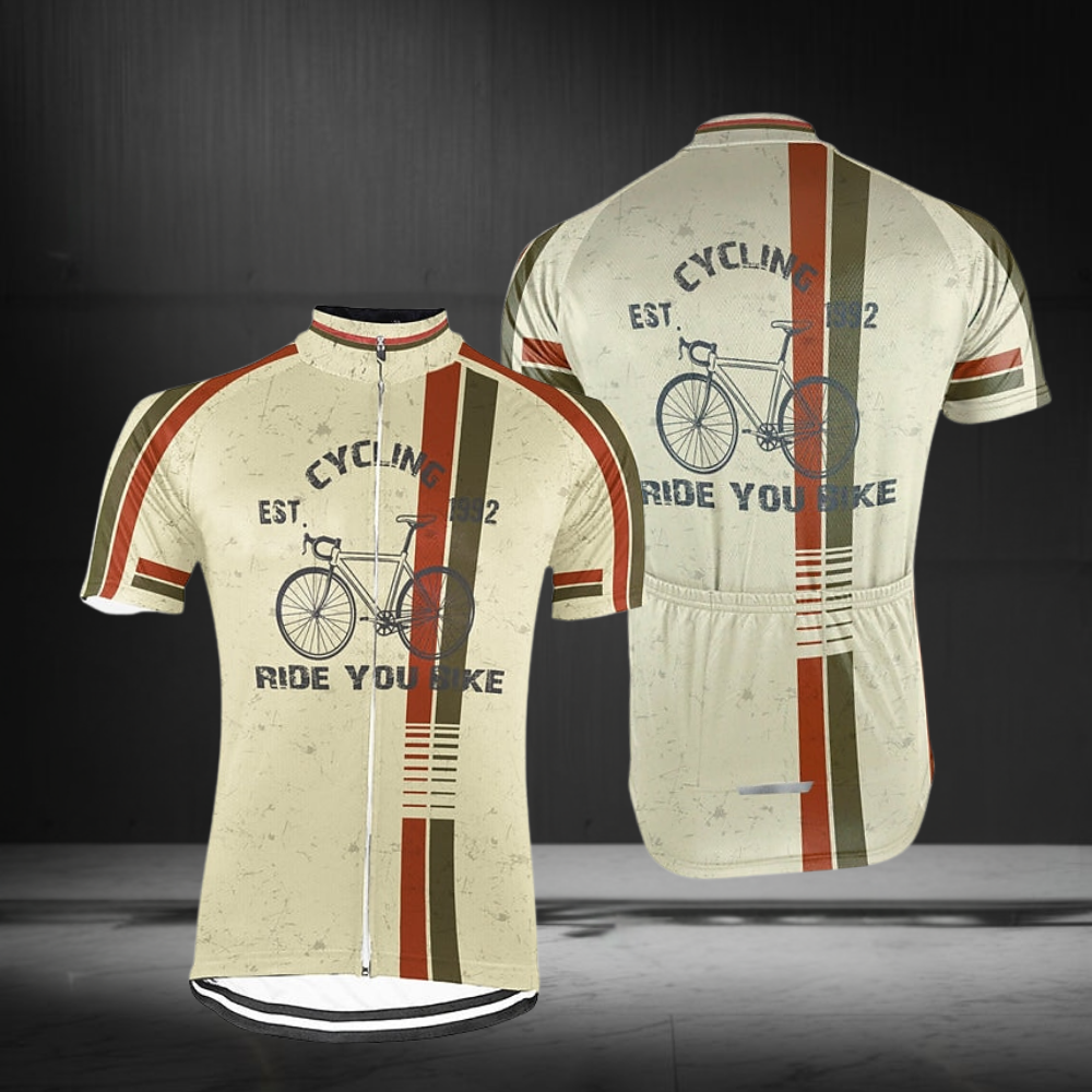 Ride Your Bike Custom Year Retro Cycling Short Sleeve Men Jersey, Custom Retro Cycling Jerseys CZ0147