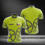 Men's Texas Green Lime Cycling Short Sleeve Jersey, Texas State Cycling Jerseys CG0561