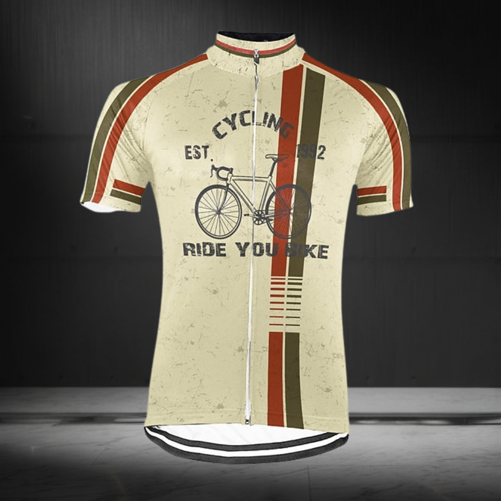 Ride Your Bike Custom Year Retro Cycling Short Sleeve Men Jersey, Custom Retro Cycling Jerseys CZ0147