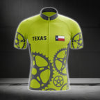 Men's Texas Green Lime Cycling Short Sleeve Jersey, Texas State Cycling Jerseys CG0561