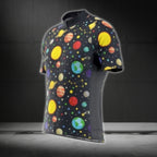 Multicolor Planet Cycling Short Sleeve Men's Jersey, Planet Cycling Jerseys CG0437