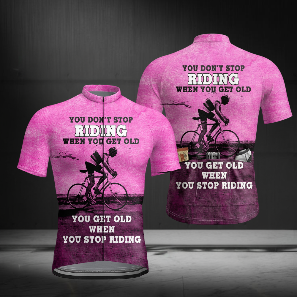 You Don't Stop Riding When You Get Old You Get Old When You Stop Riding Men's Short Sleeve Cycling Jersey,Vintage Cycling Jersey For Men CZ0150