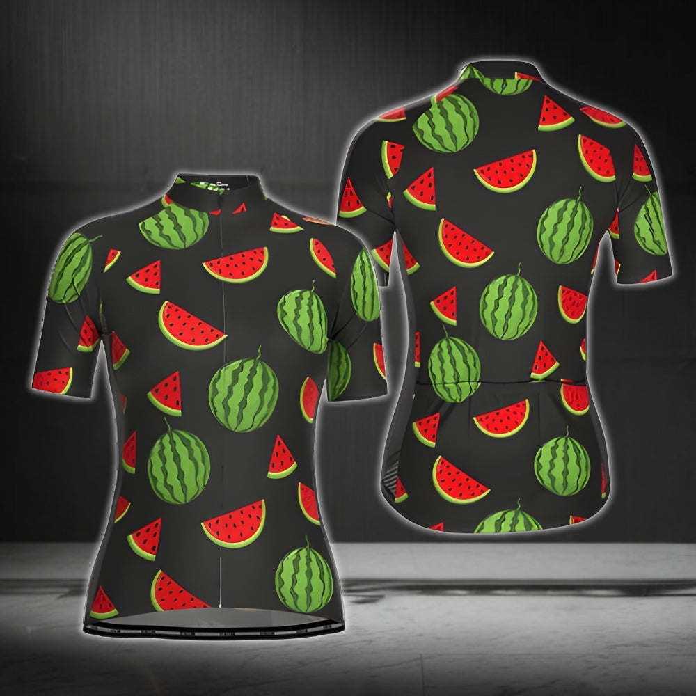 Women's Watermelon Short Sleeve Cycling Jersey, Watermelon Lover Cycling Jerseys For Ladies CG0438