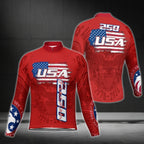 Custom USA 250 Freedom Cycling Long Sleeve Jersey For Men, Custom Independence Day Cycling Jerseys CG0338