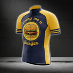 Bring Me A Burger Men's Short Sleeve Cycling Jersey, Burger Cycling Jerseys CG0212