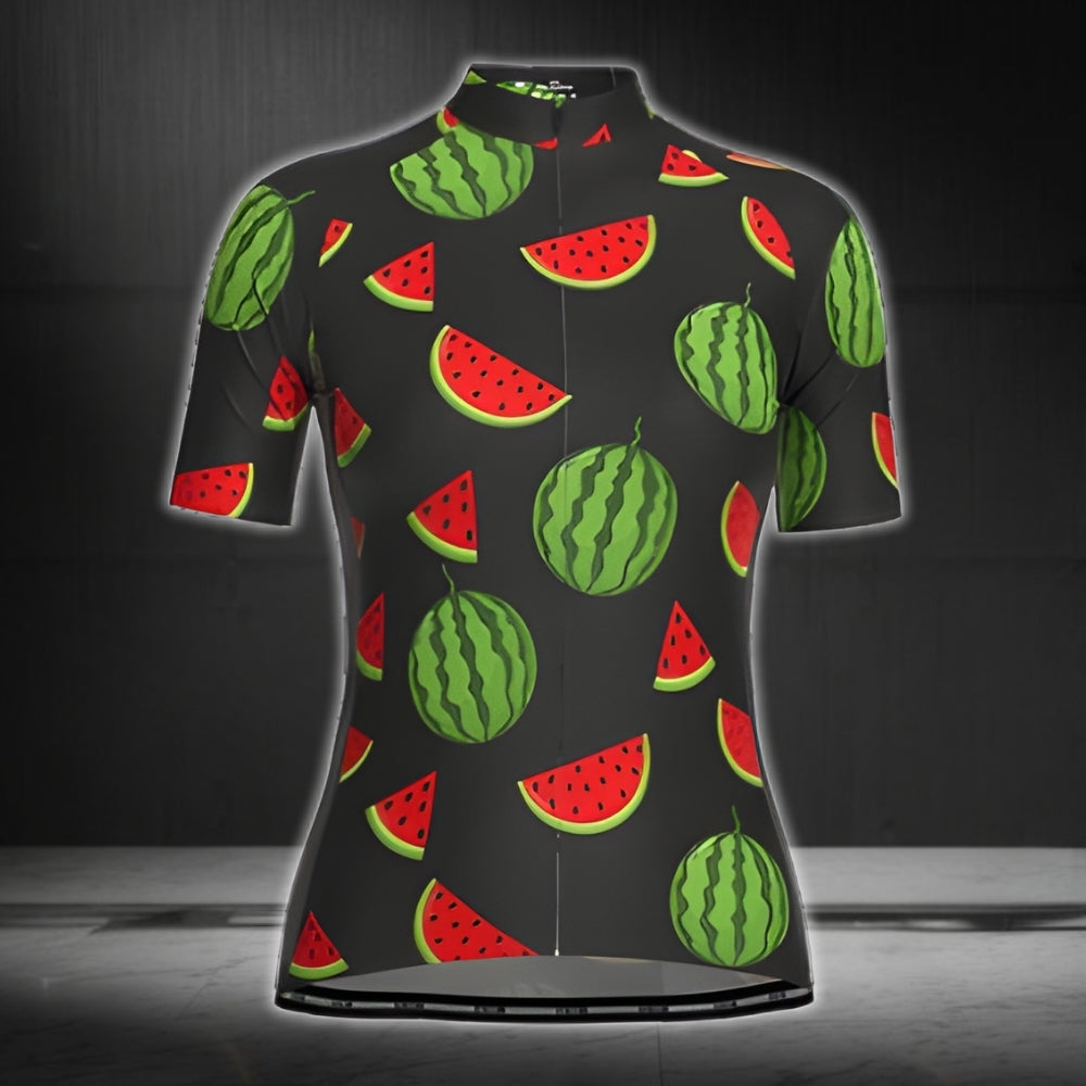 Women's Watermelon Short Sleeve Cycling Jersey, Watermelon Lover Cycling Jerseys For Ladies CG0438