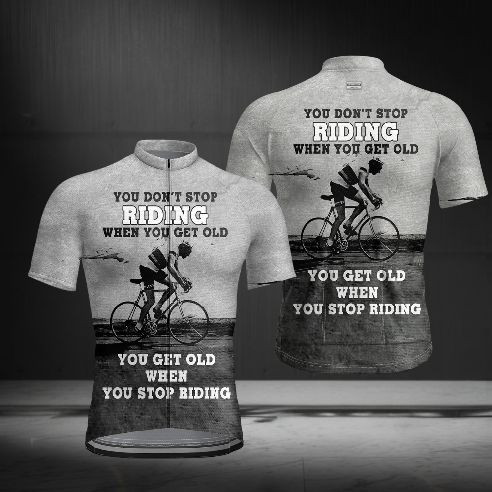 You Don't Stop Riding When You Get Old You Get Old When You Stop Riding Men's Short Sleeve Cycling Jersey,Vintage Cycling Jersey For Men CZ0150