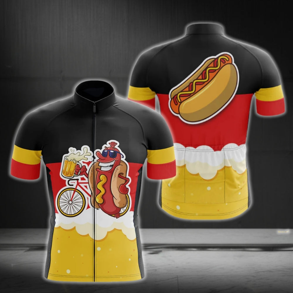 Funny Hot Dog Cycling Jersey Short Sleeve For Mens, Hot Dog Cycling Jerseys CG0213