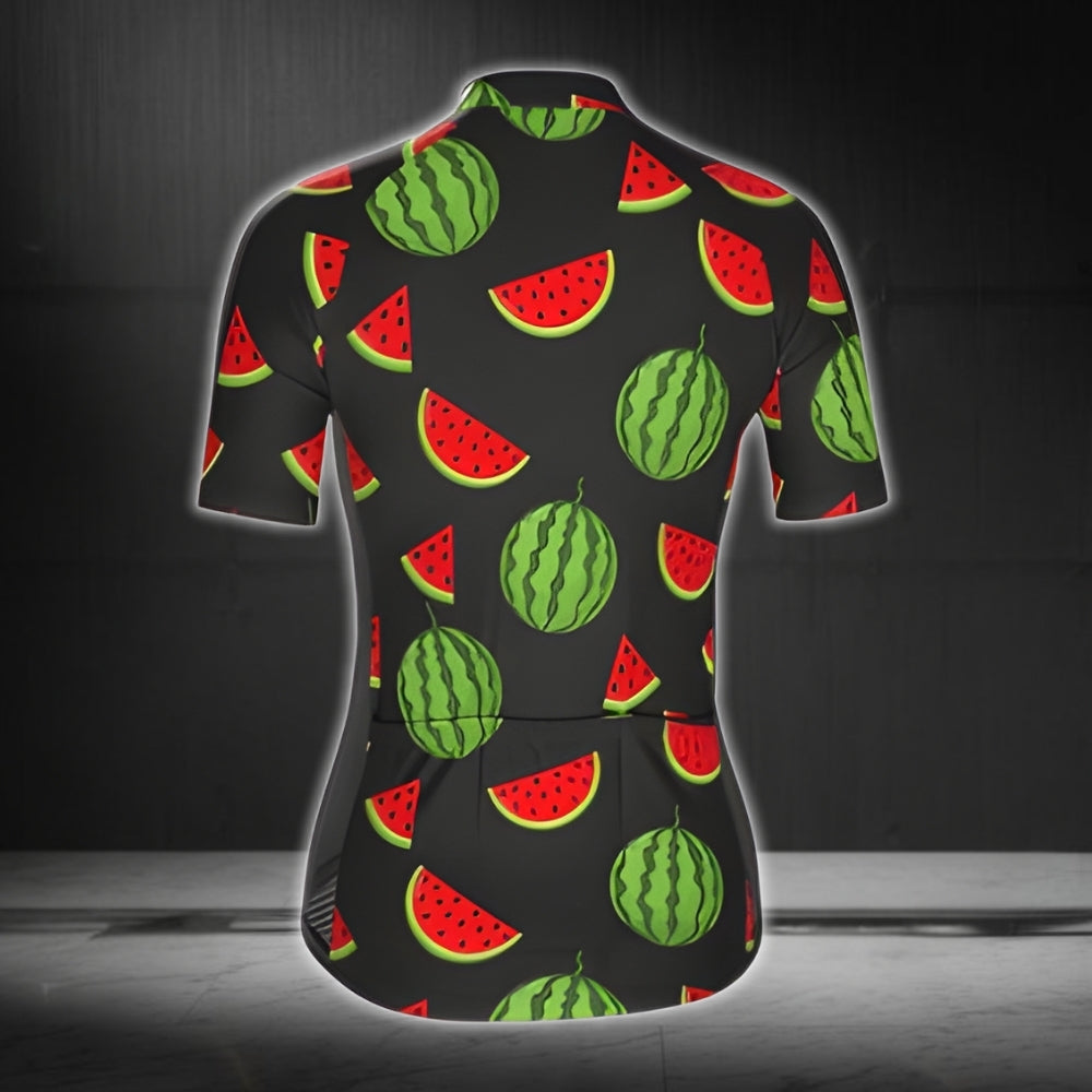 Women's Watermelon Short Sleeve Cycling Jersey, Watermelon Lover Cycling Jerseys For Ladies CG0438
