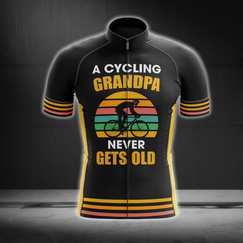 Cycling Grandpa Never Get Old Short Sleeve Cycling Jersey, Cycling Jerseys For Grandpa CG0128
