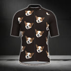 Custom Dog Face Cycling Short Sleeve Jersey For Men, Custom Pet Photo Cycling Jerseys CG0262
