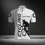 Custom Team Men's Cycling Short Sleeve Jersey, Custom Grey Cycling Jersey CZ0009