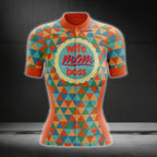 Wife Mom Boss Women's Orange Geometric Cycling Jersey Short Sleeve, Mother's Day Cycling Jerseys CG0068
